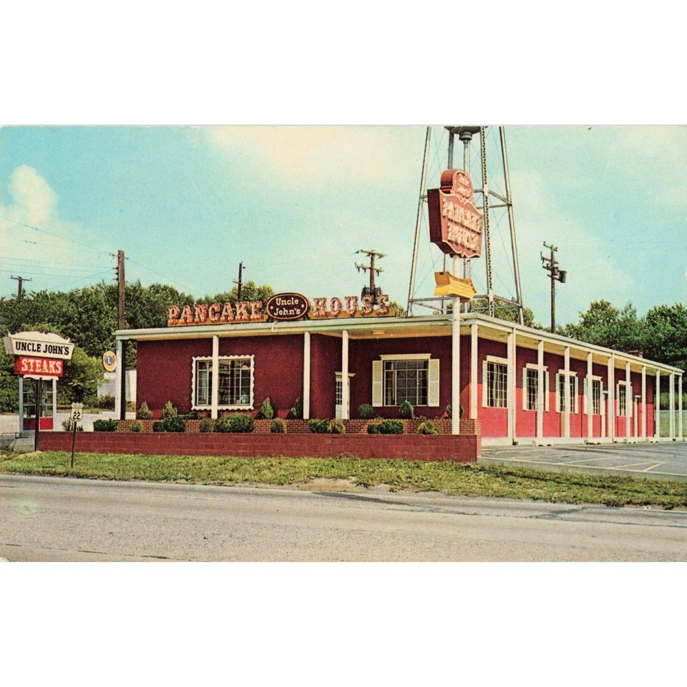 Uncle John's Pancake House Harrisburg PA Route 22 Diner Roadside Chrome Postcard - Picture 1 of 2